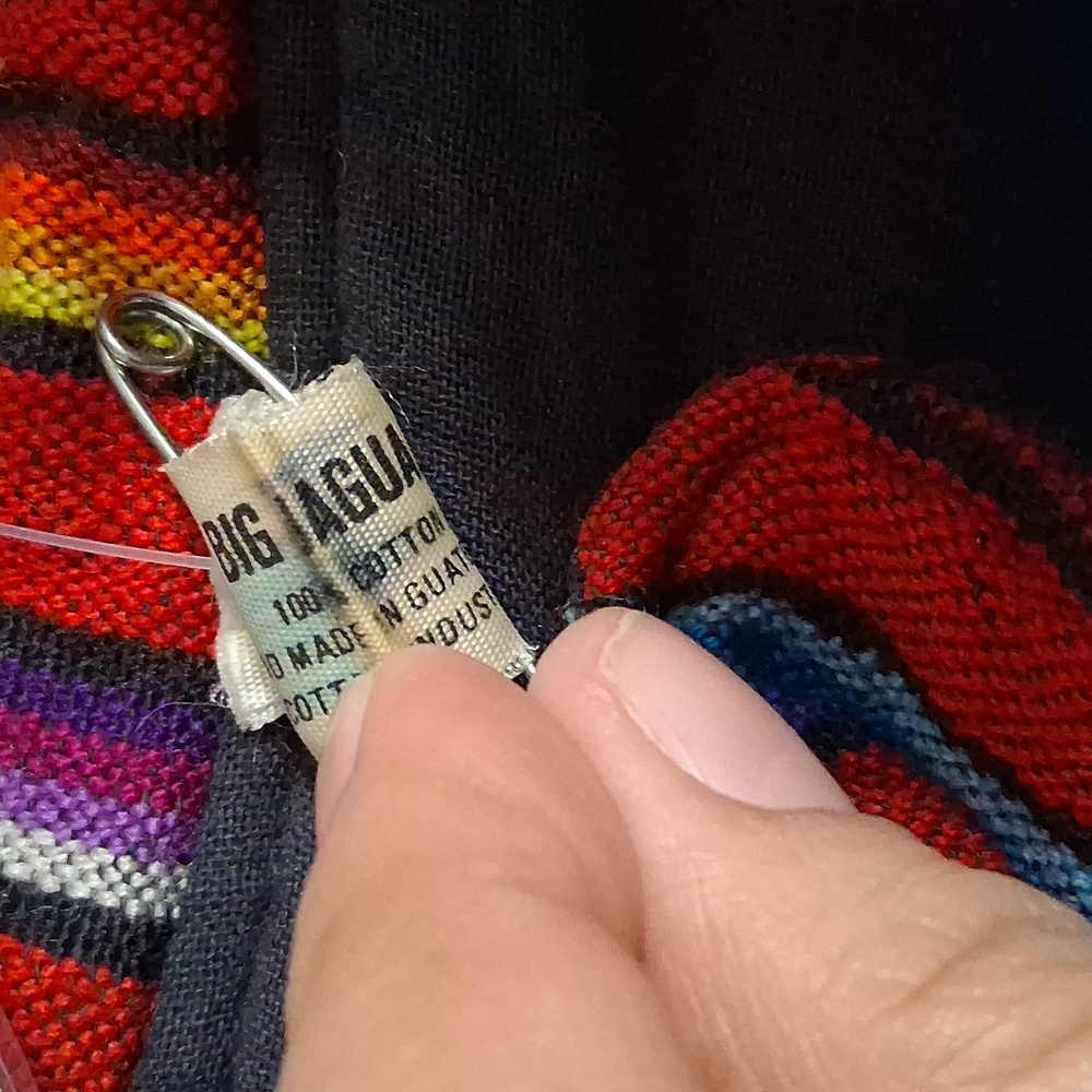 Handmade Serape Multicolor Western Bohemian Zip Up Jacket Size Large - Picture 5 of 9